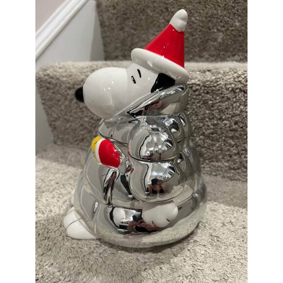 Peanuts Snoopy Silver Puffer Cookie Jar - BRAND NEW - Picture 2 of 5